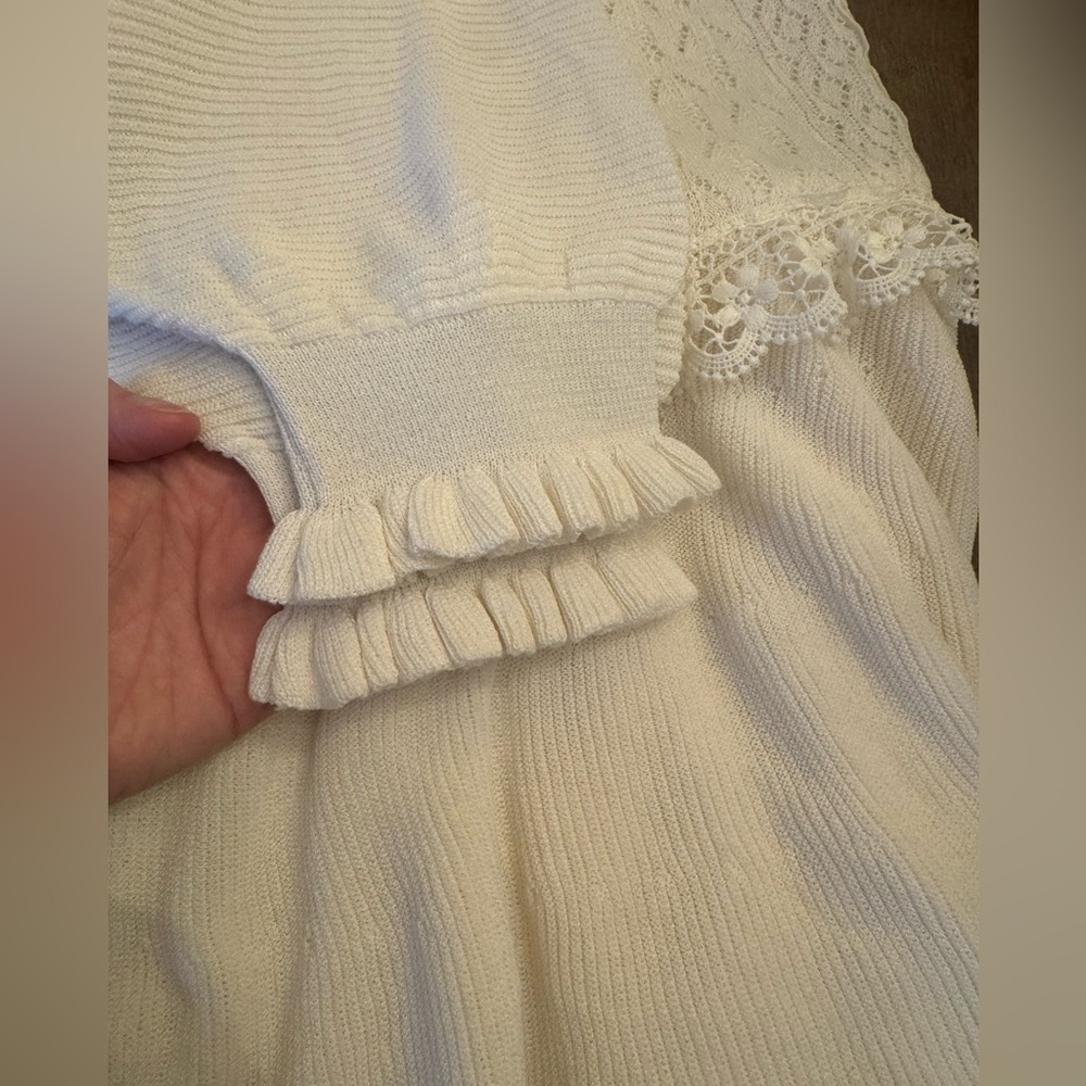 Zara Knit Lace Babydoll Top, sz S - Picture 6 of 6